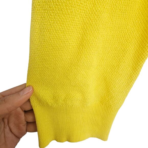 J. Crew Sweater Women L Eyelet Summer Weight Yellow Spring Pullover Lightweight - Picture 4 of 8